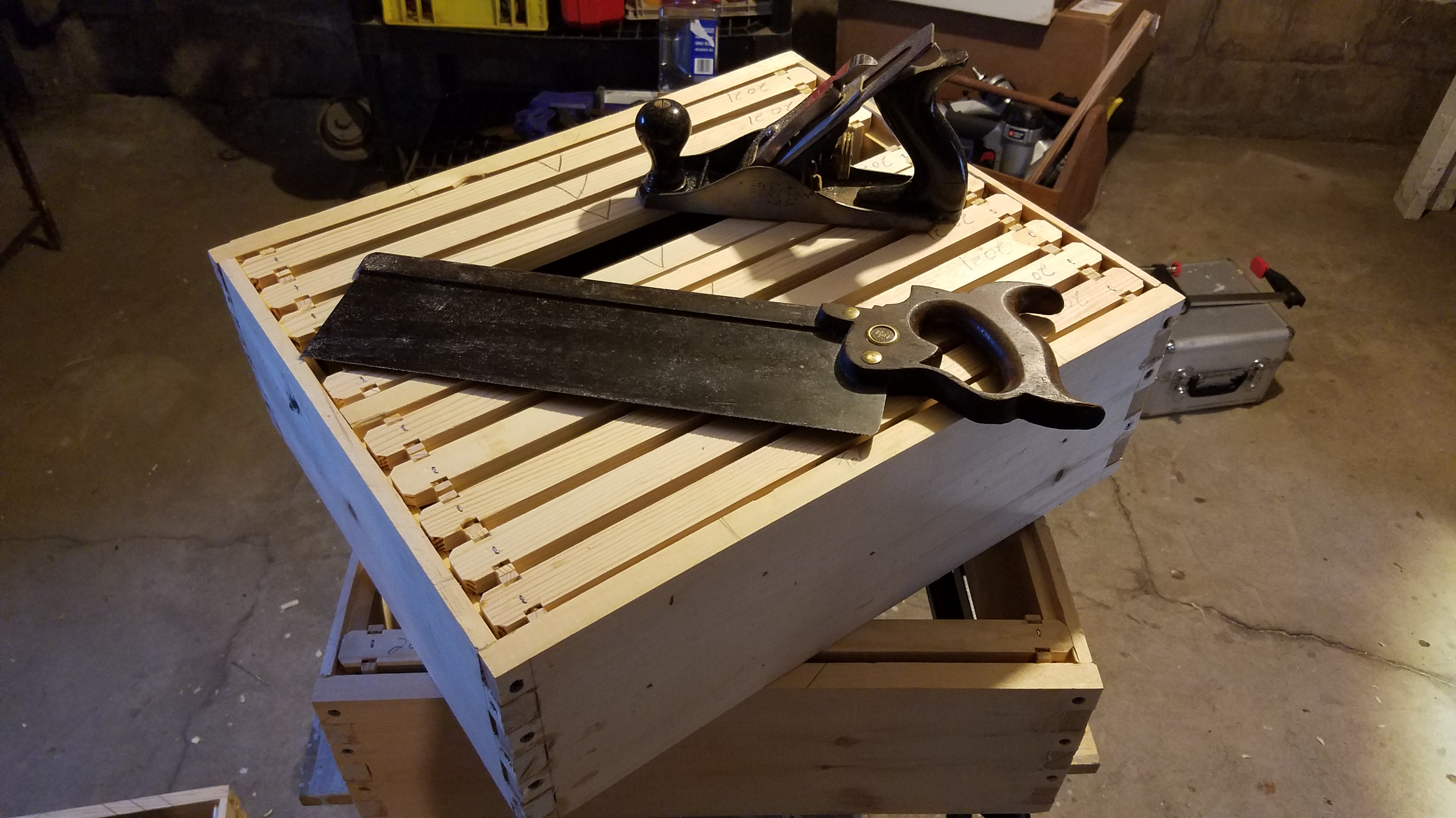 hand cut box joints.